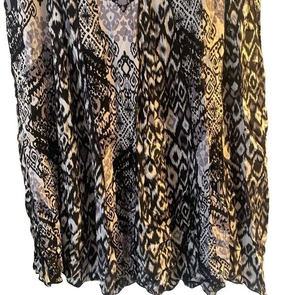 Pre Owned Women’s Notations Skirt Black White Gray Sz XXL Flowing Festive Style - Picture 2 of 7